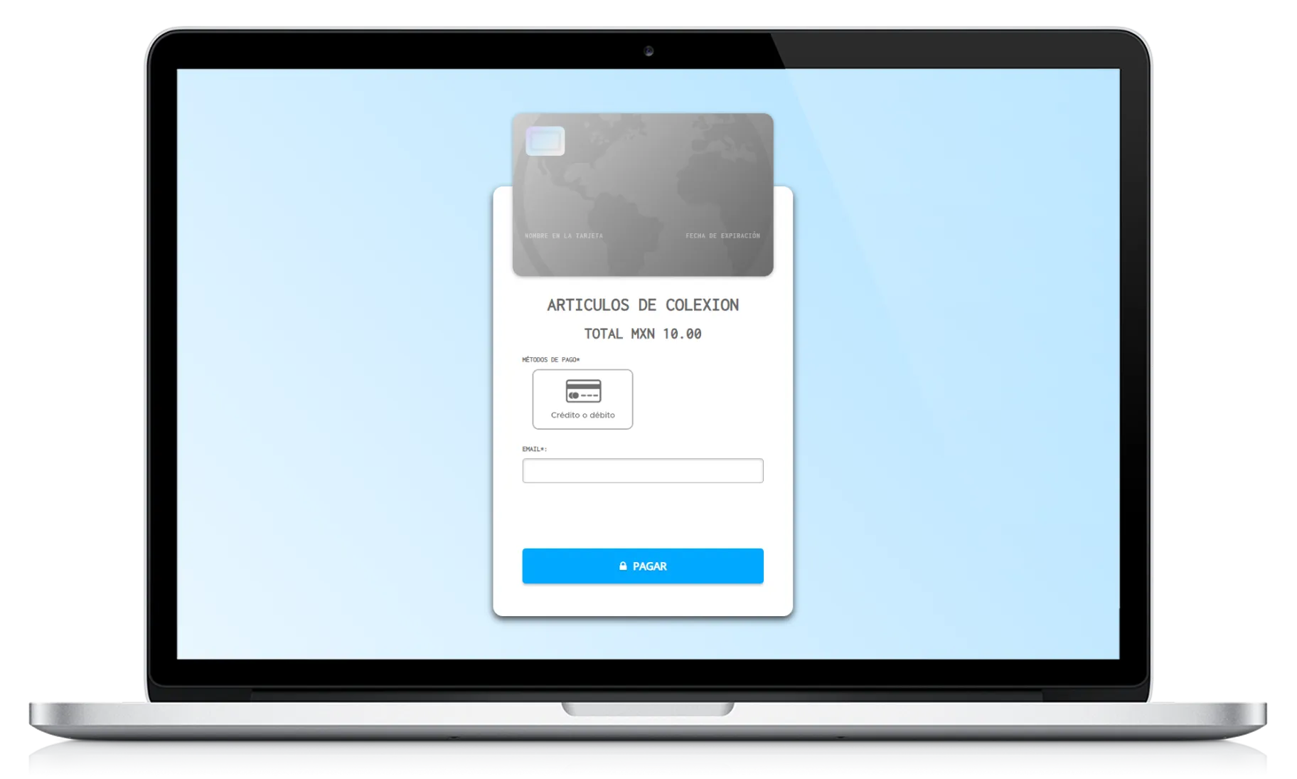 Checkout de ecommerce en laptop